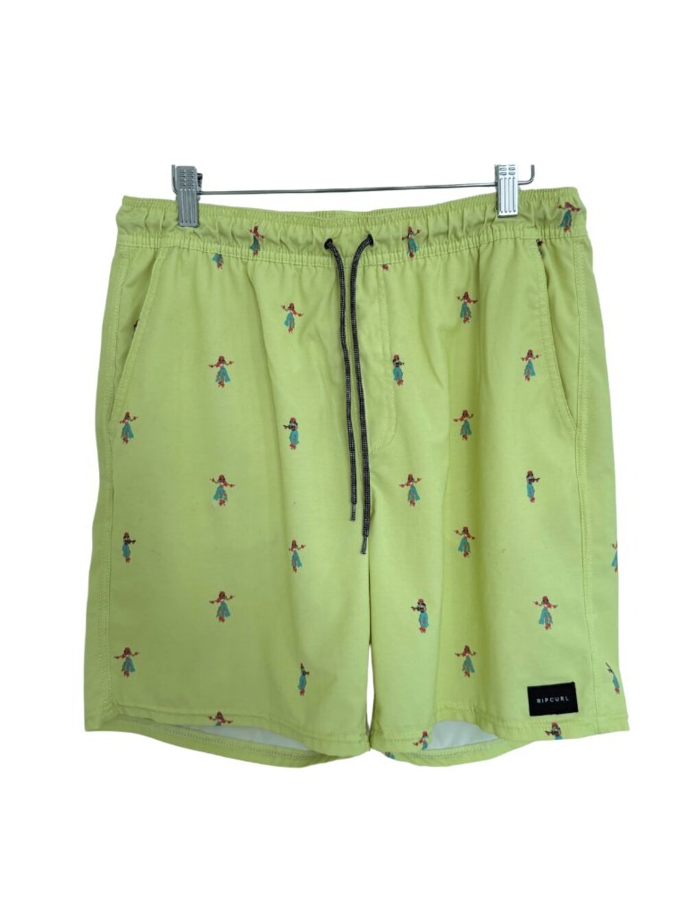 Rip Curl Shorts Mens Medium Boardshorts Yellow Hula Breach 18” Volley CBOQP9